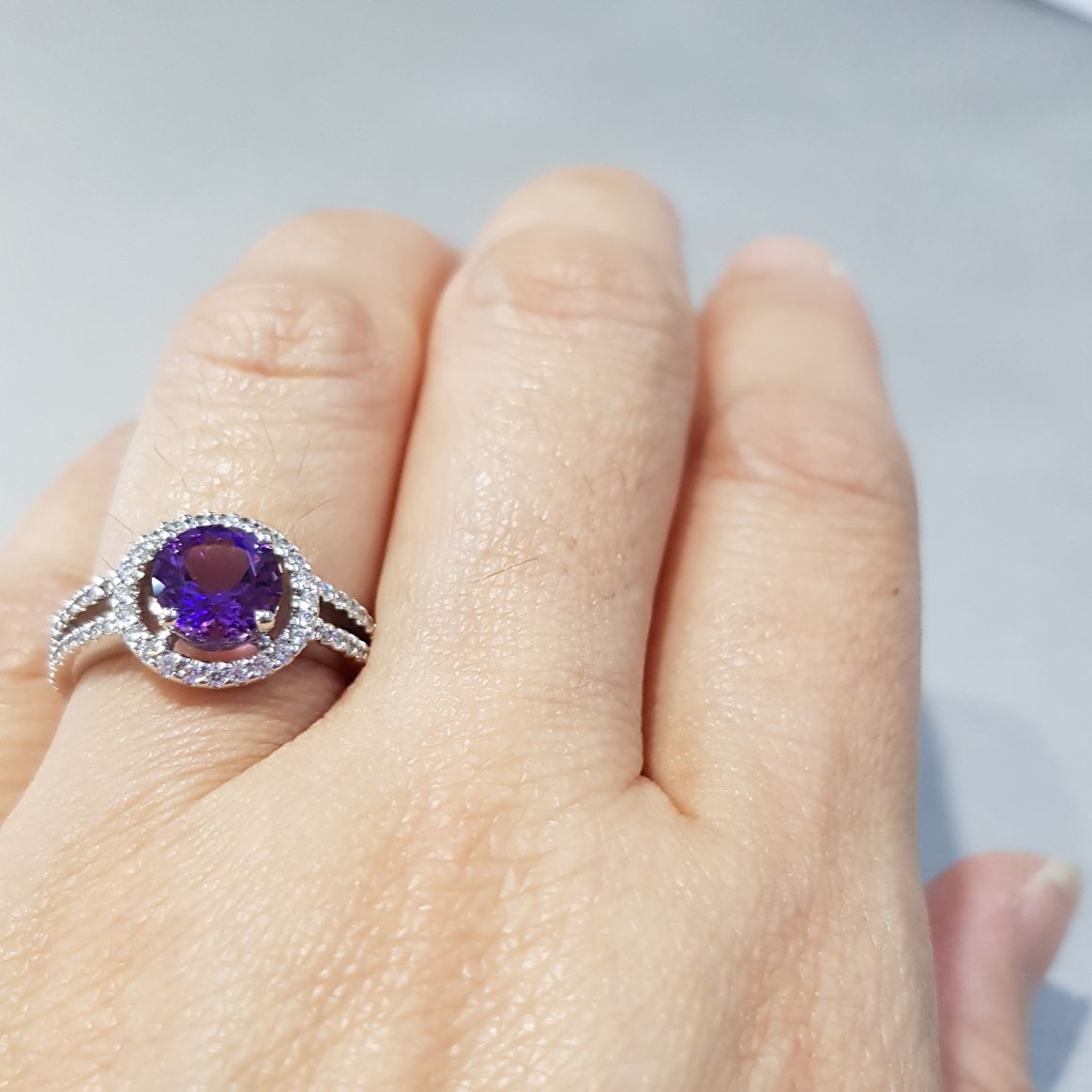 Halo Amethyst Ring