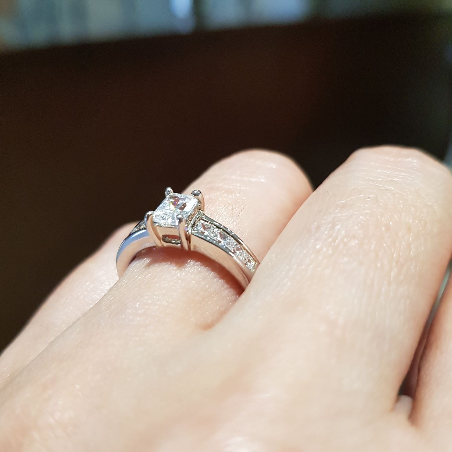 Simulated Diamond Princess cut Engagement Ring