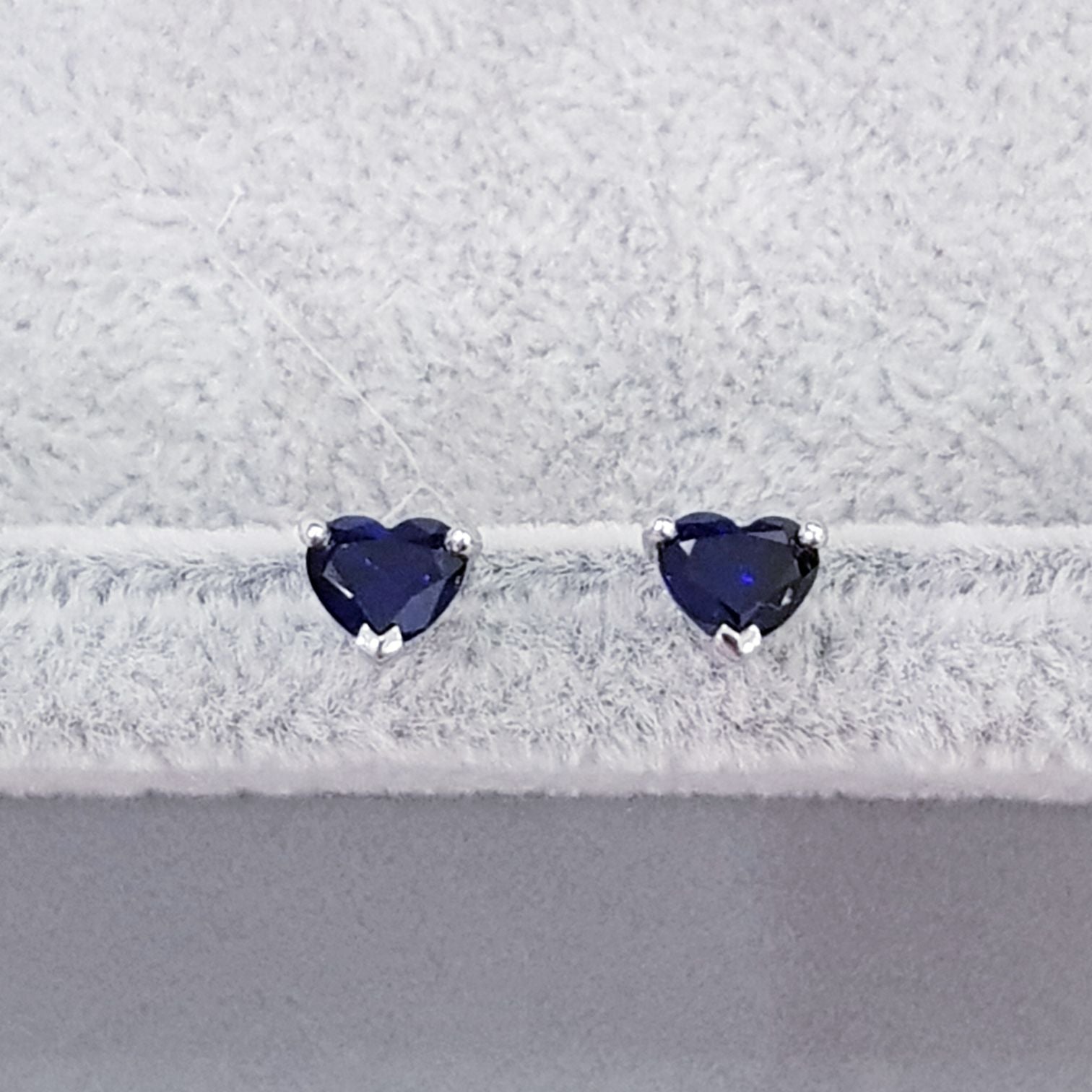 Sapphire Heart Shape Earrings