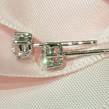 0.35 cts Six prongs Diamond Simulants Solitaire Earrings