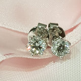 0.35 cts Six prongs Diamond Simulants Solitaire Earrings