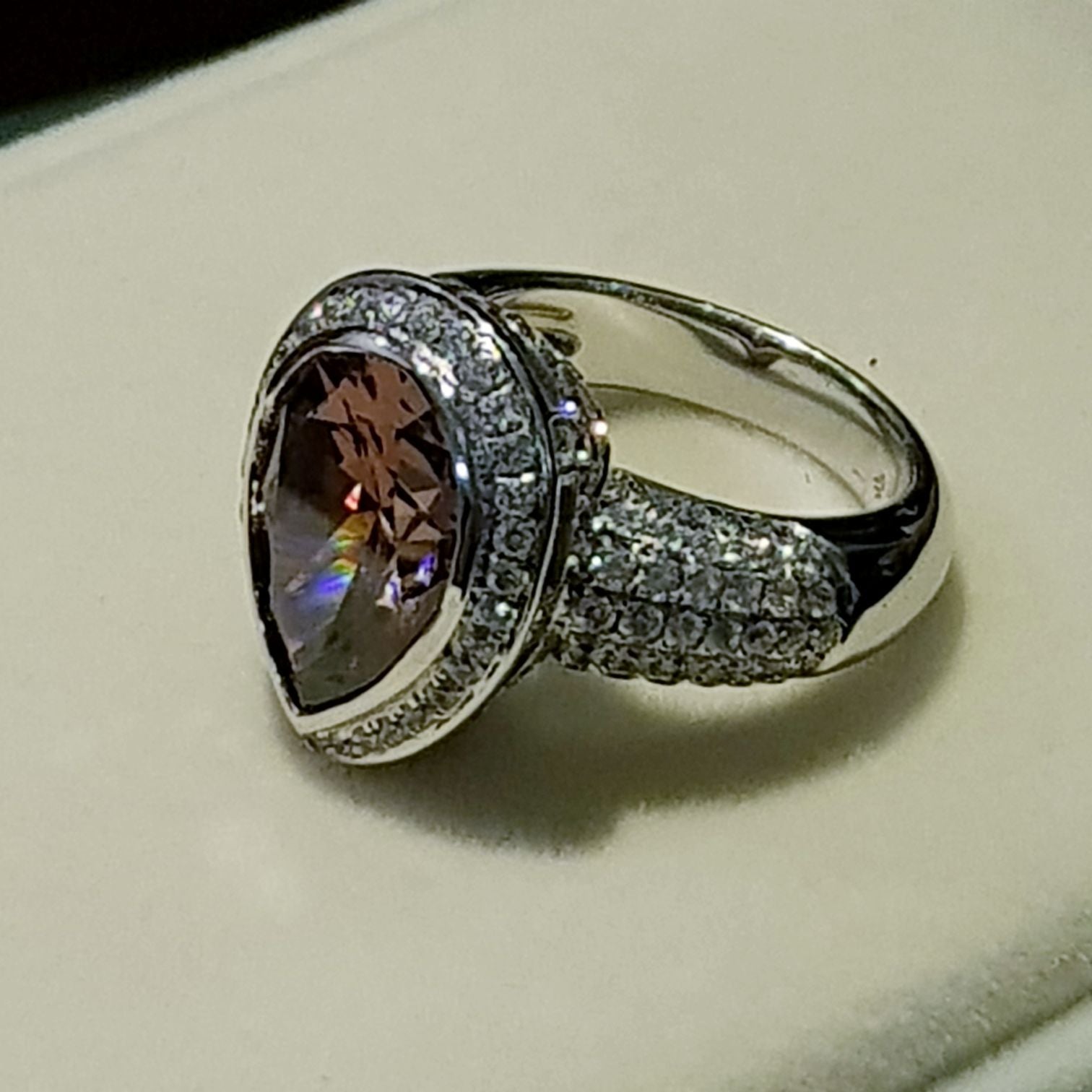Elegant Stunning Rose Diamond Simulants Ring