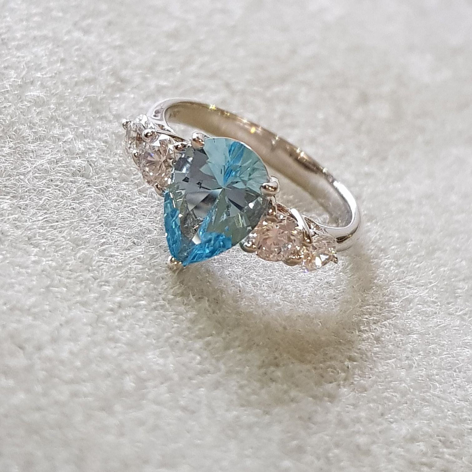 Blue Topaz with round scintilli  Ring