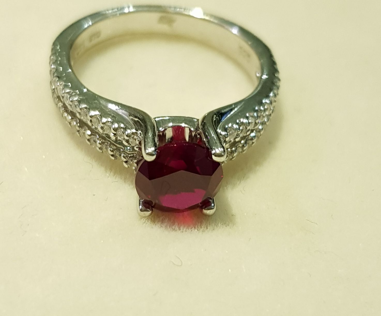 Double Micro Pave Scintilli with Ruby Ring