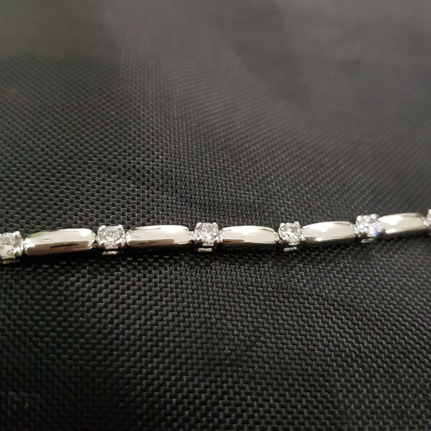 White Gold Delicate Diamond Simulants Bracelet