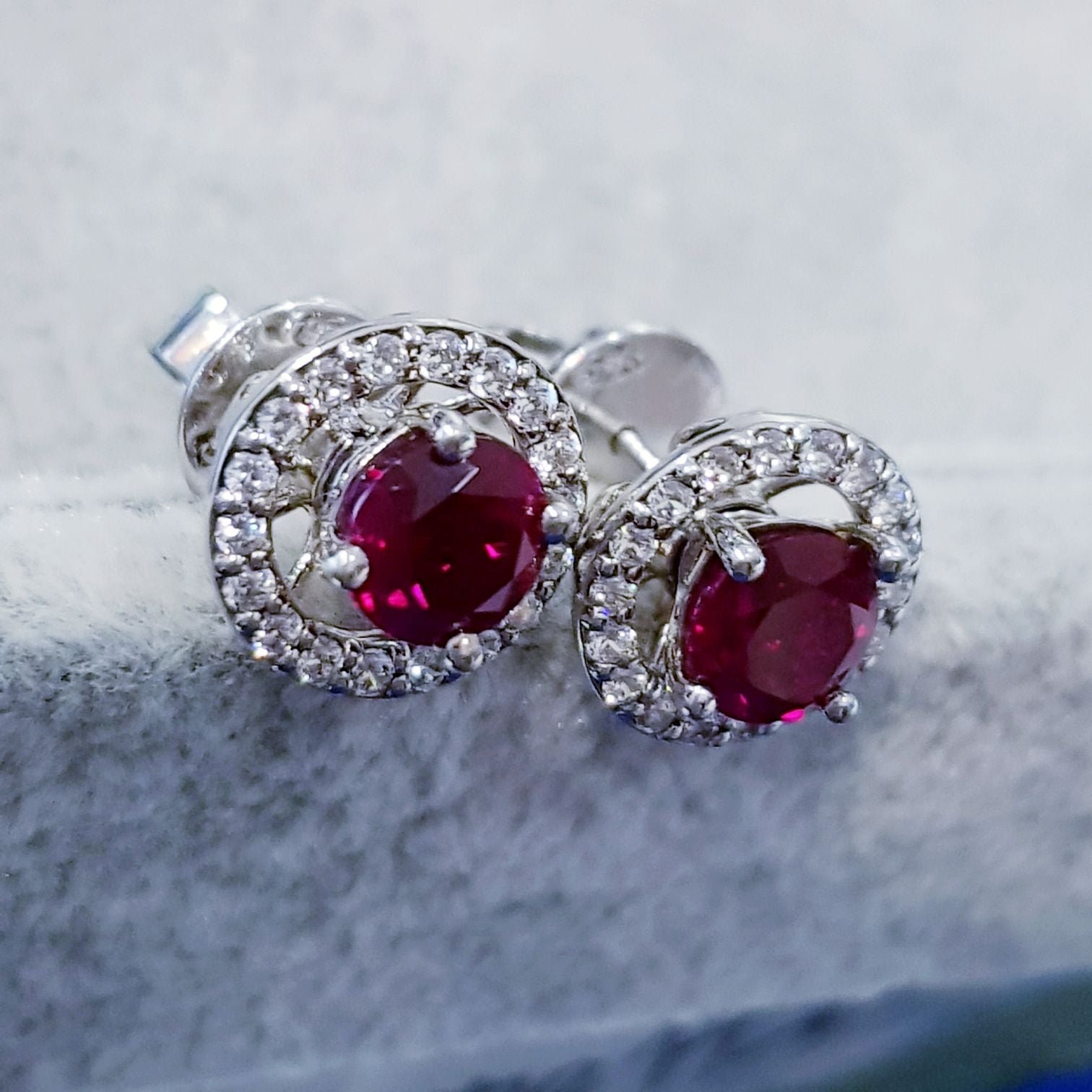 Detachable Simulated Ruby Earrings