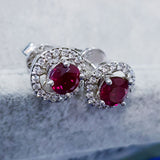 Detachable Simulated Ruby Earrings