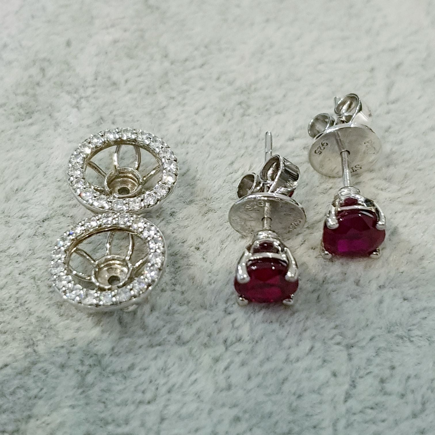 Detachable Simulated Ruby Earrings