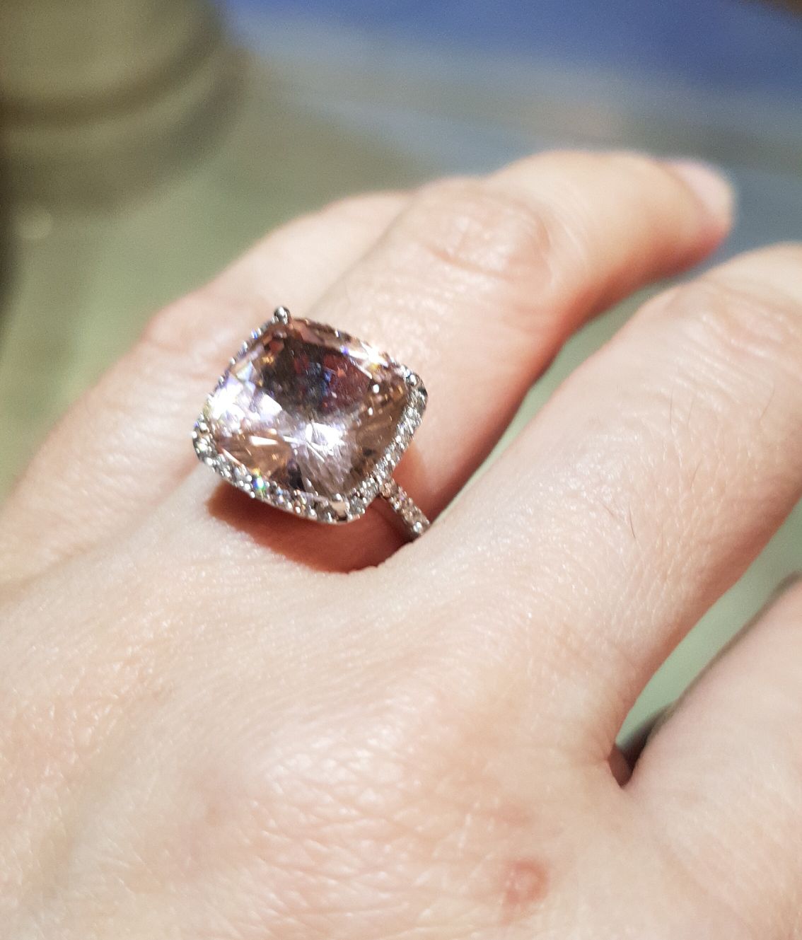 Morganite Diamond Simulants Ring