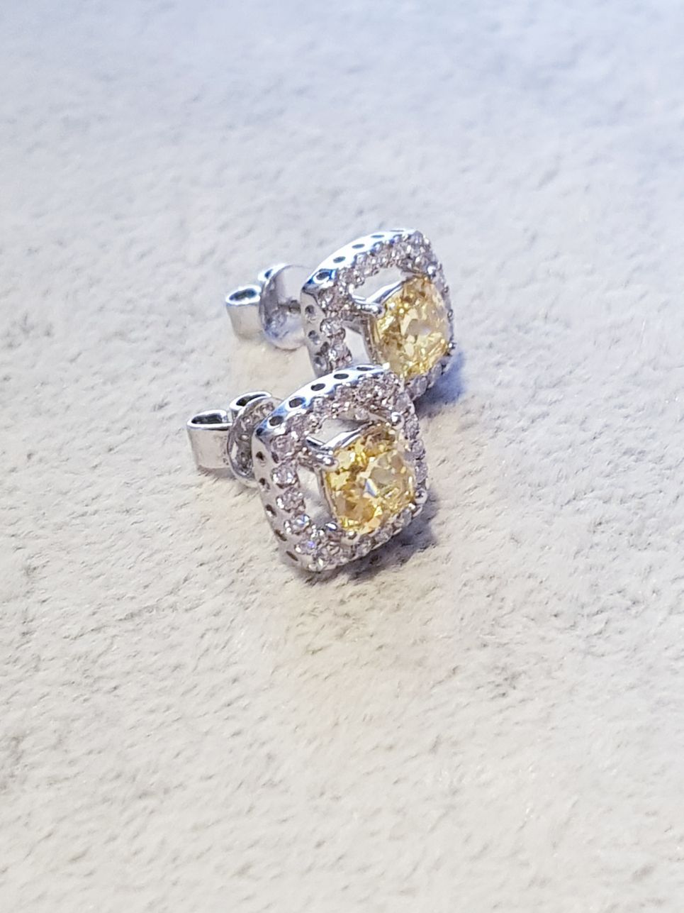 Tiffany Cushion Canary Earrings