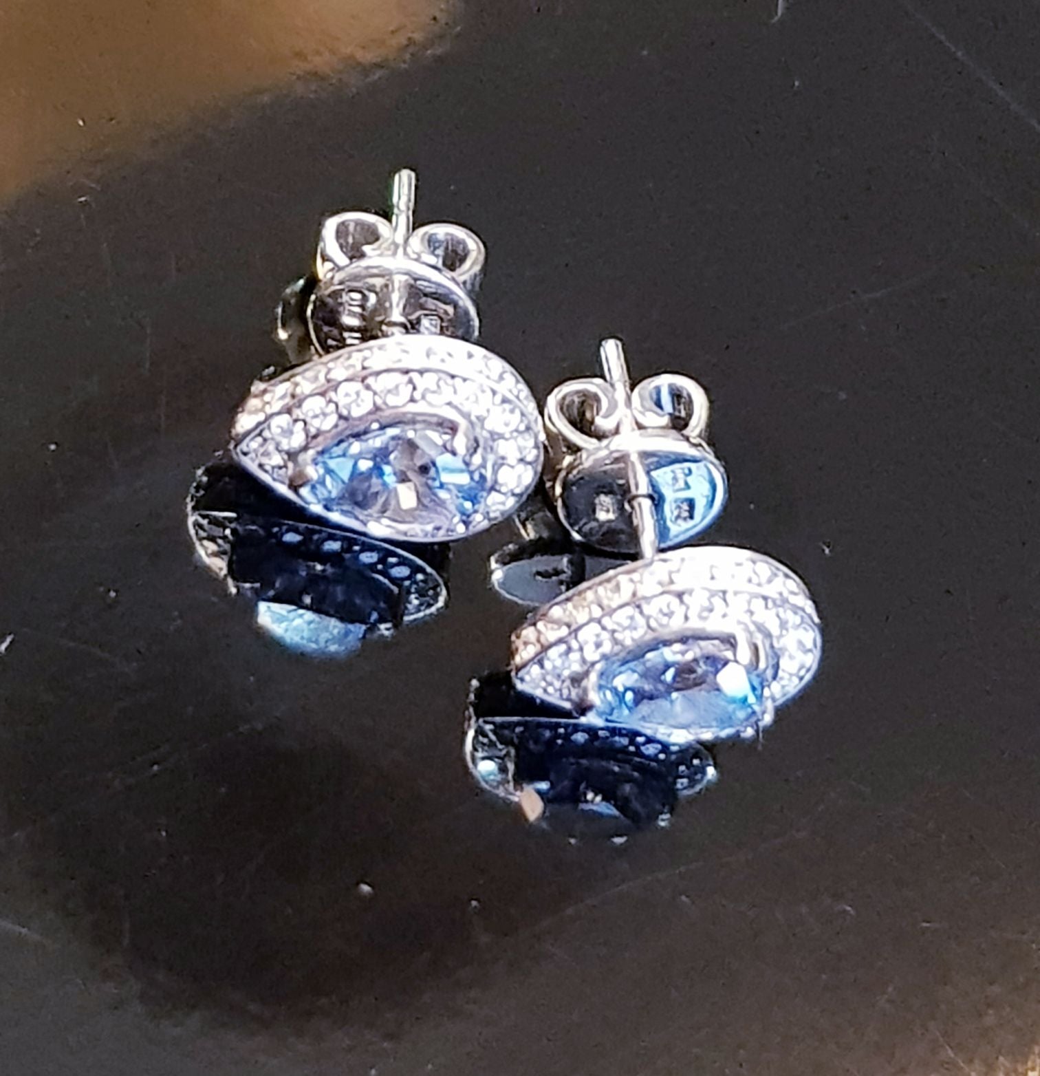 Halo Aquamarine Pear Shape Earring