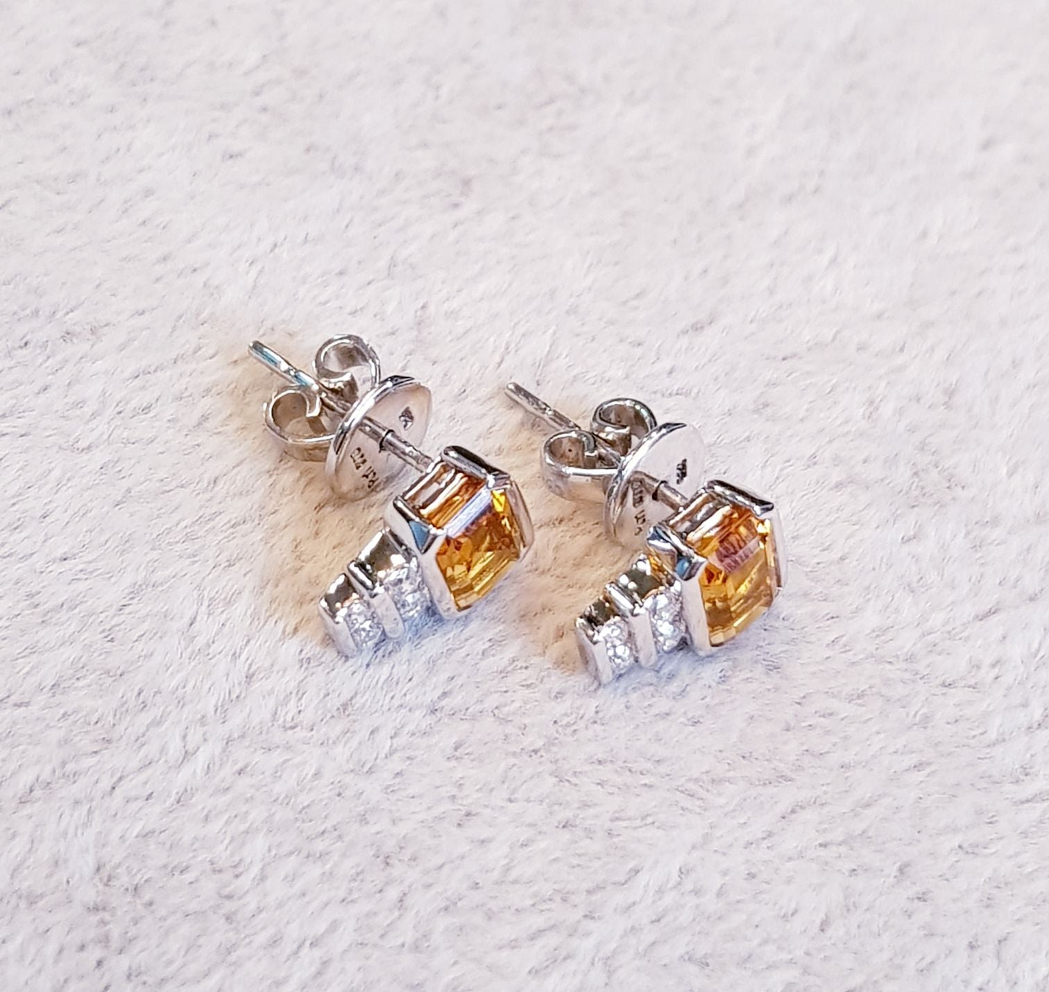 Citrine Diamond Simulants Earrings