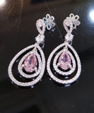 Sophisticate Pink Morganite Diamond Simulants Earring