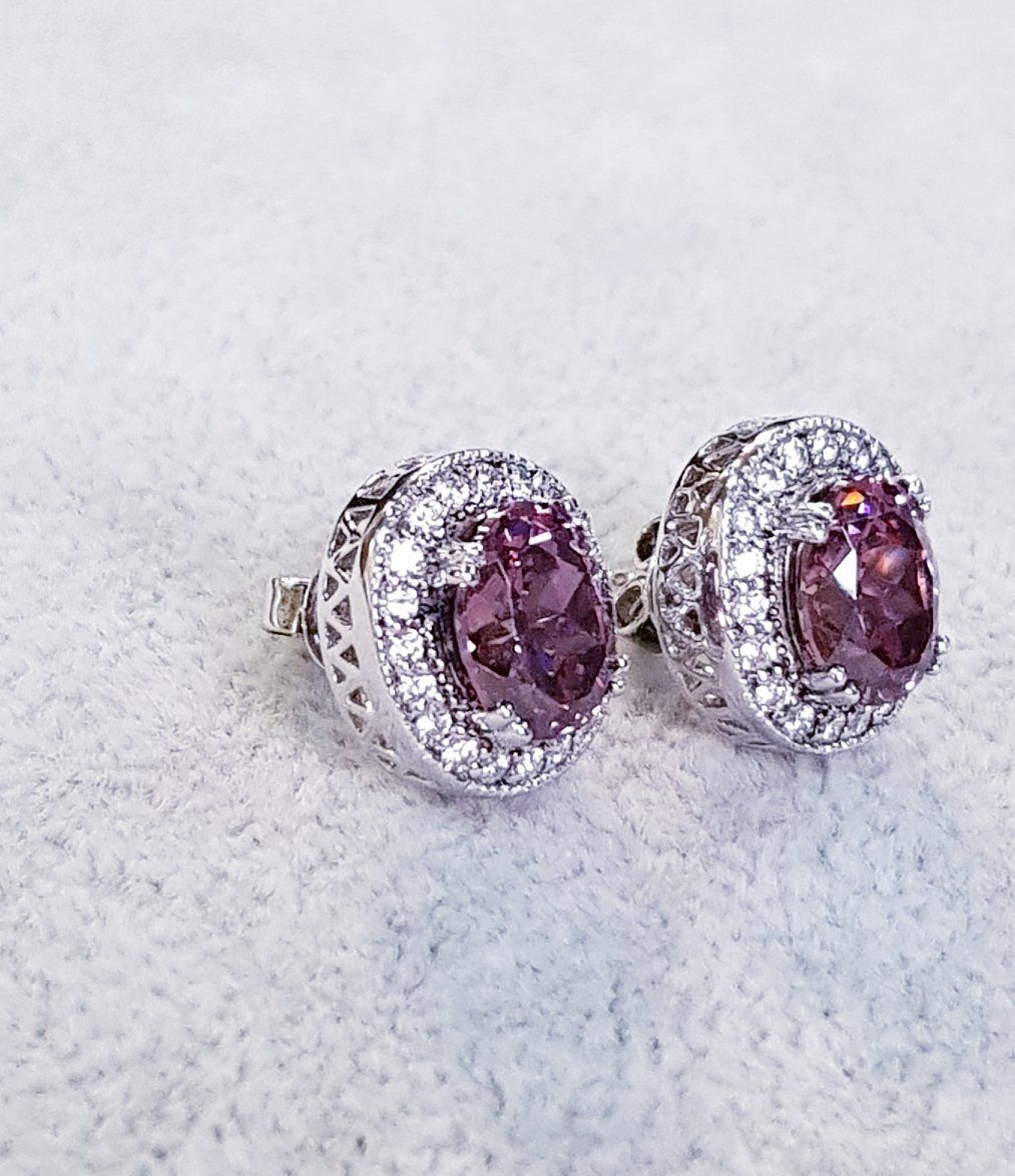 Rose Pink Tourmaline Earrings