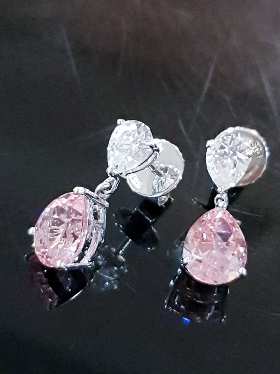 Morganite Dangling Earrings