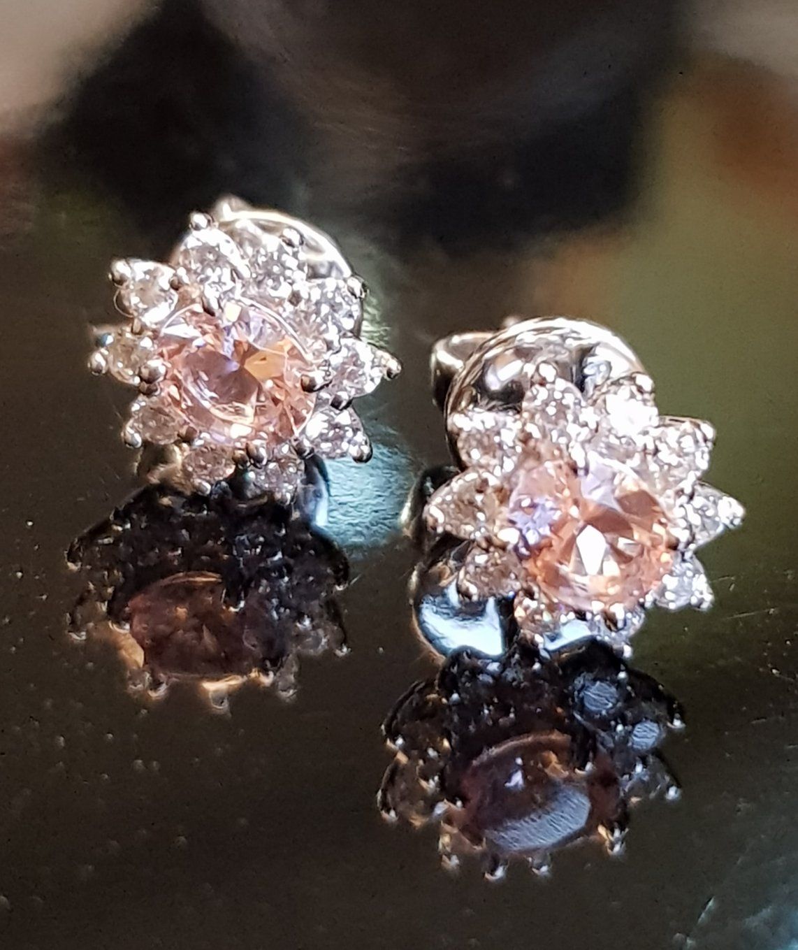 Morganite Cluster Earring