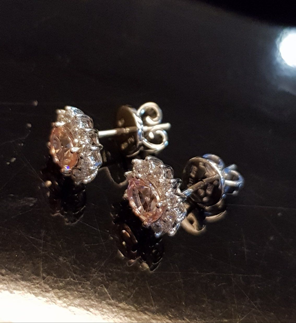 Morganite Cluster Earrings