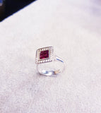 Square Bezel Ruby Ring