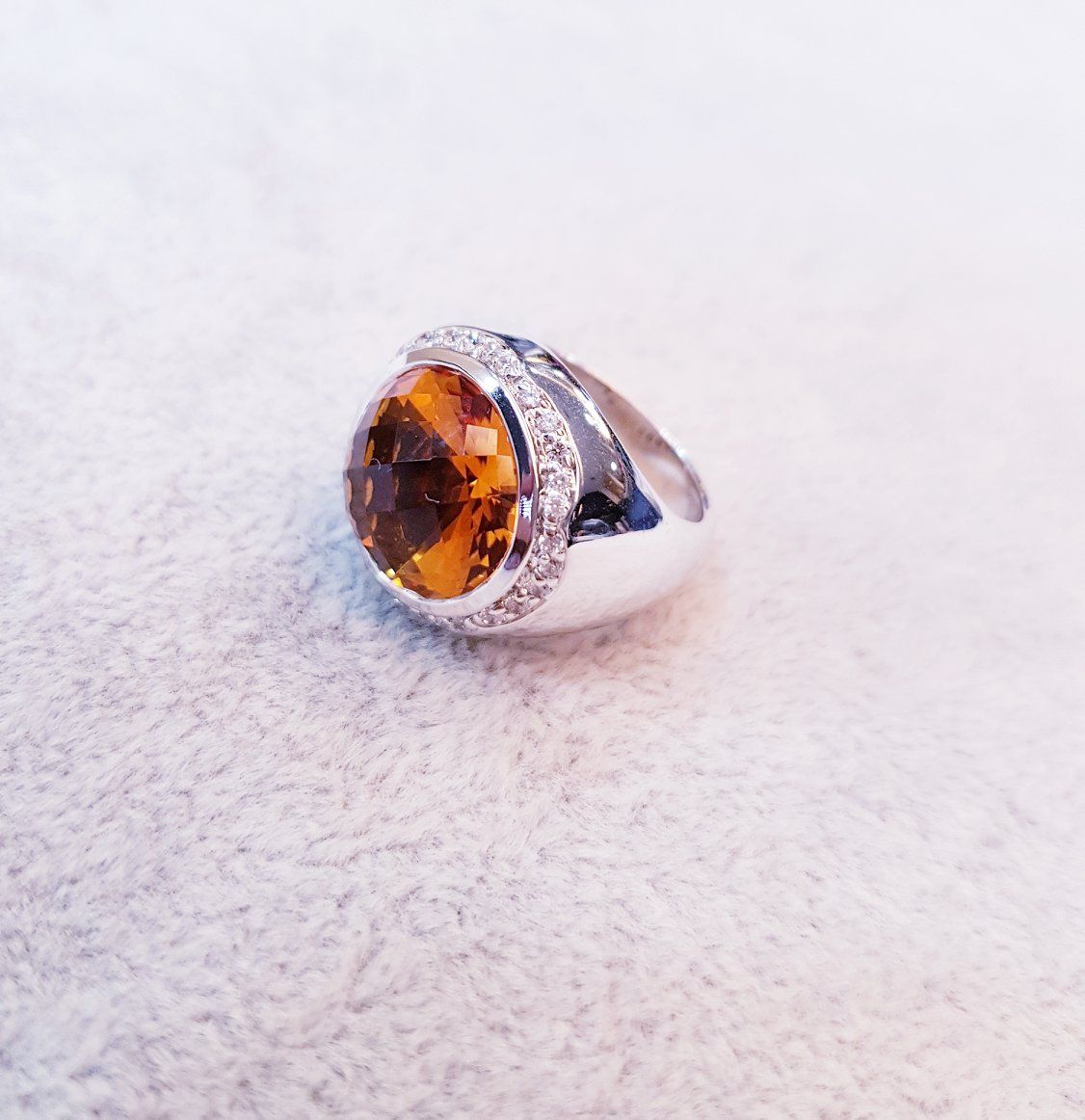 Faceted Citrine Ring