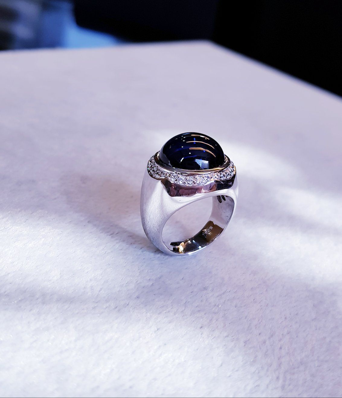 Cabochon Round Sapphire Ring