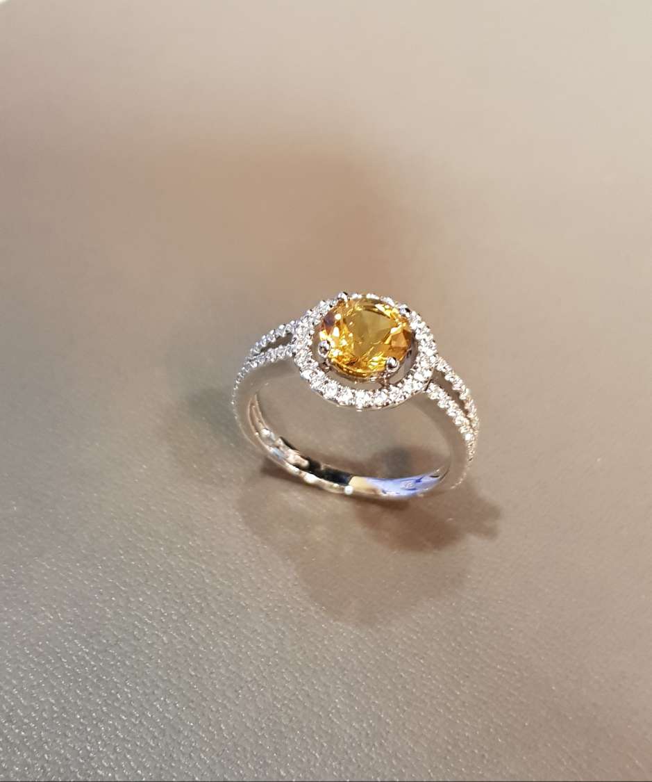 Halo Citrine Ring