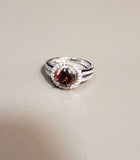 Halo Garnet Ring