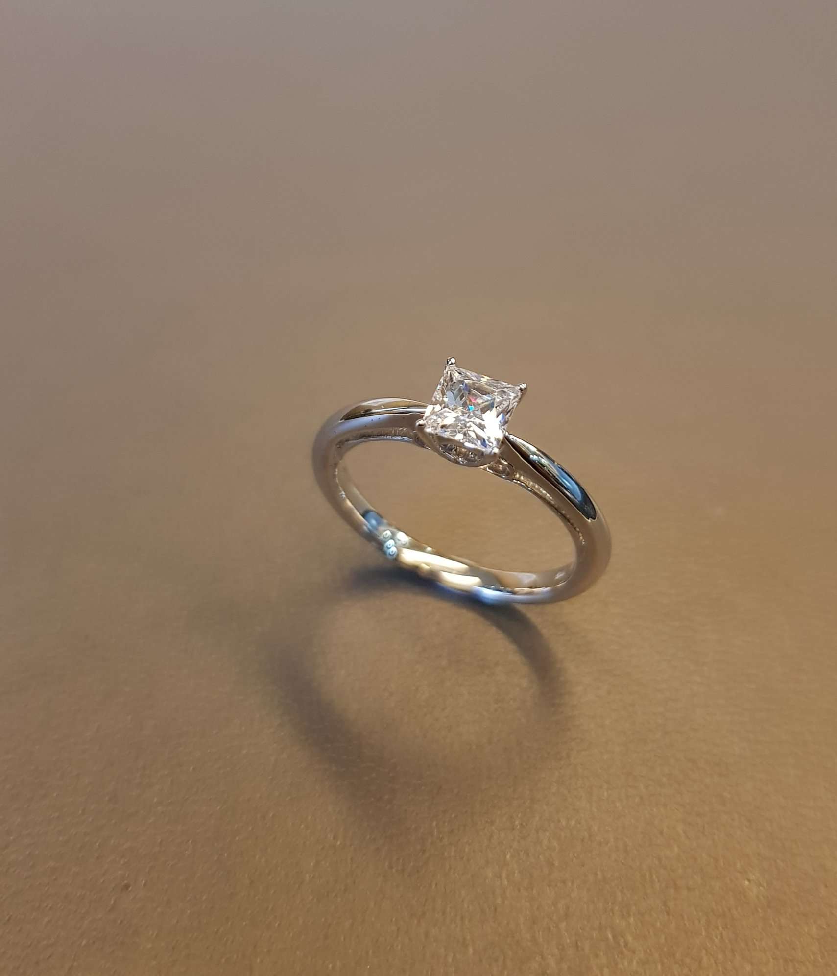 Delicate Princess cut Simulated Diamond Ring