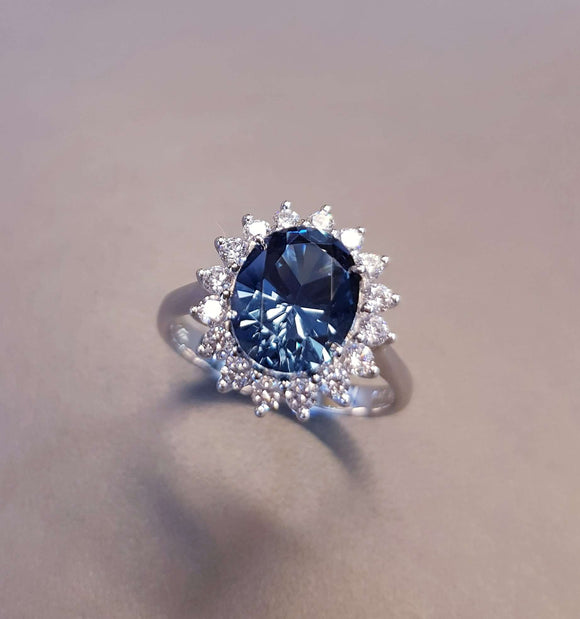 Kate Green Blue Scintilli Ring