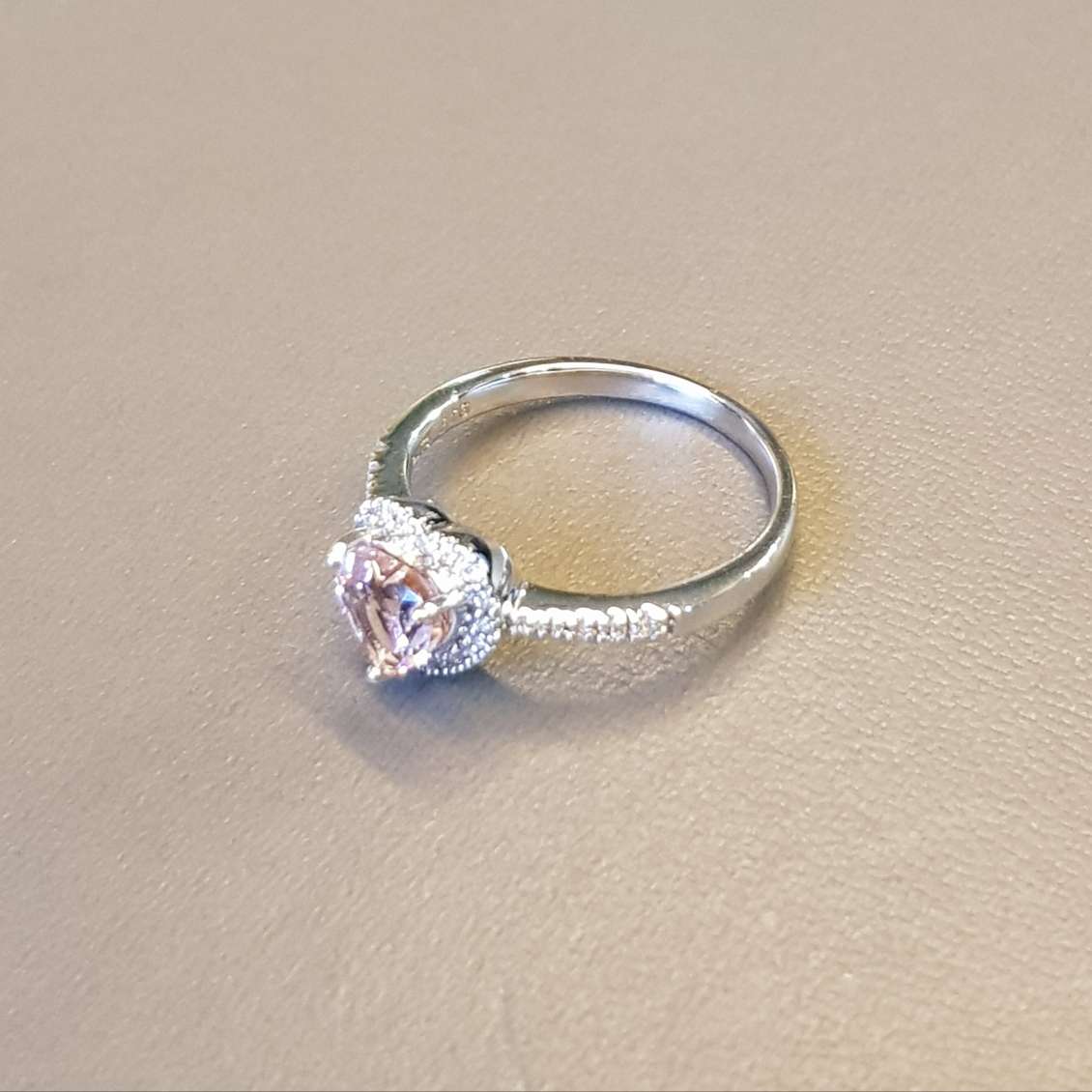 Halo Heart shape Morganite Ring