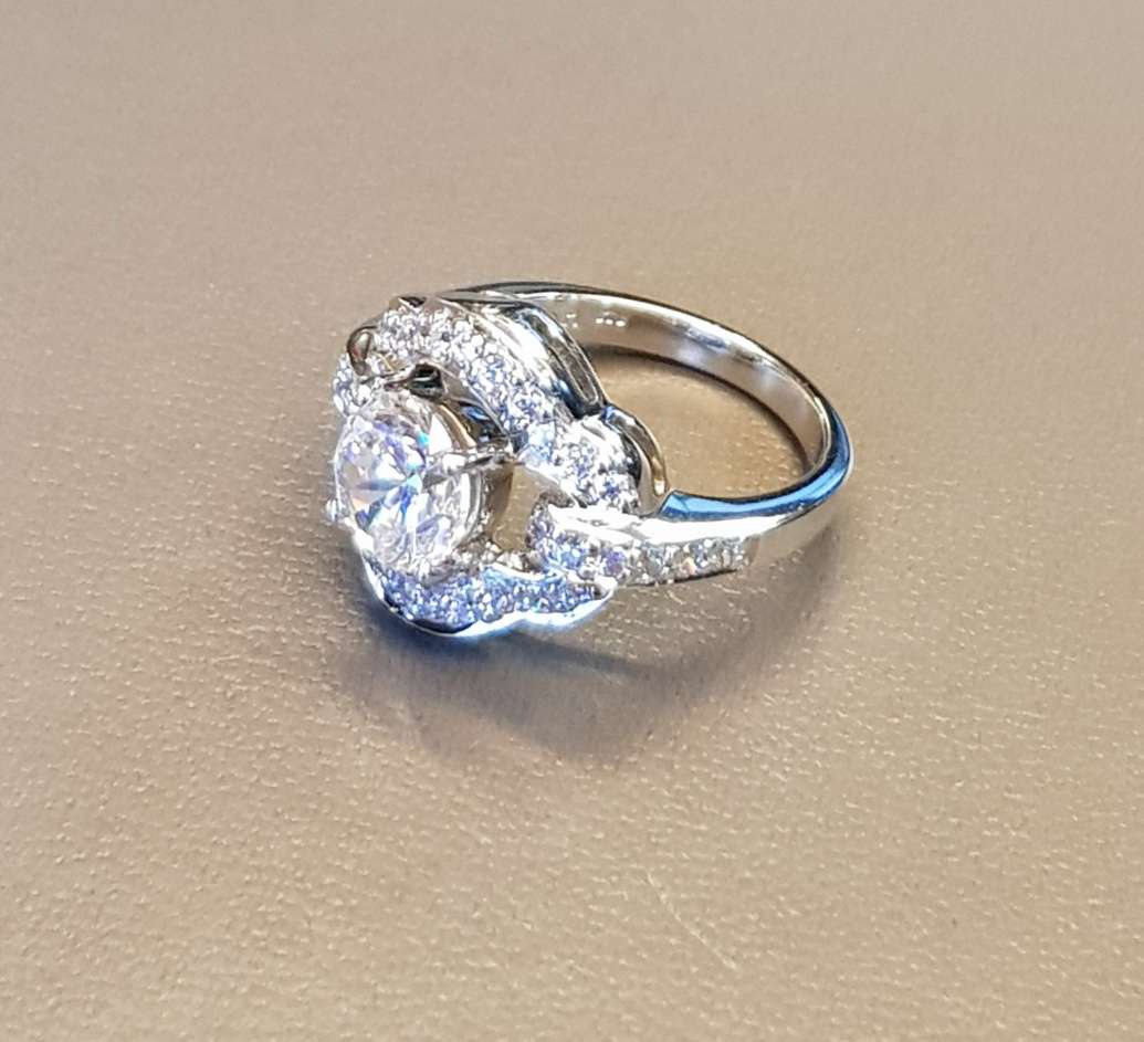 Halo Simulated Diamond Ring