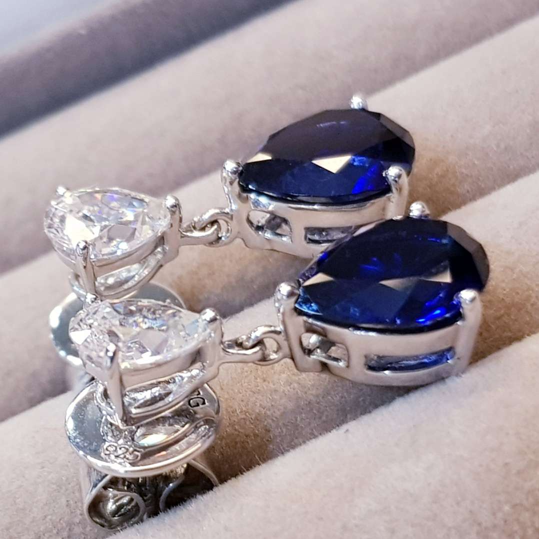 Elegant Sapphire Pear Shape Earrings