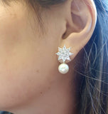 Elegant Scintilli with Detachable Pearl Earring