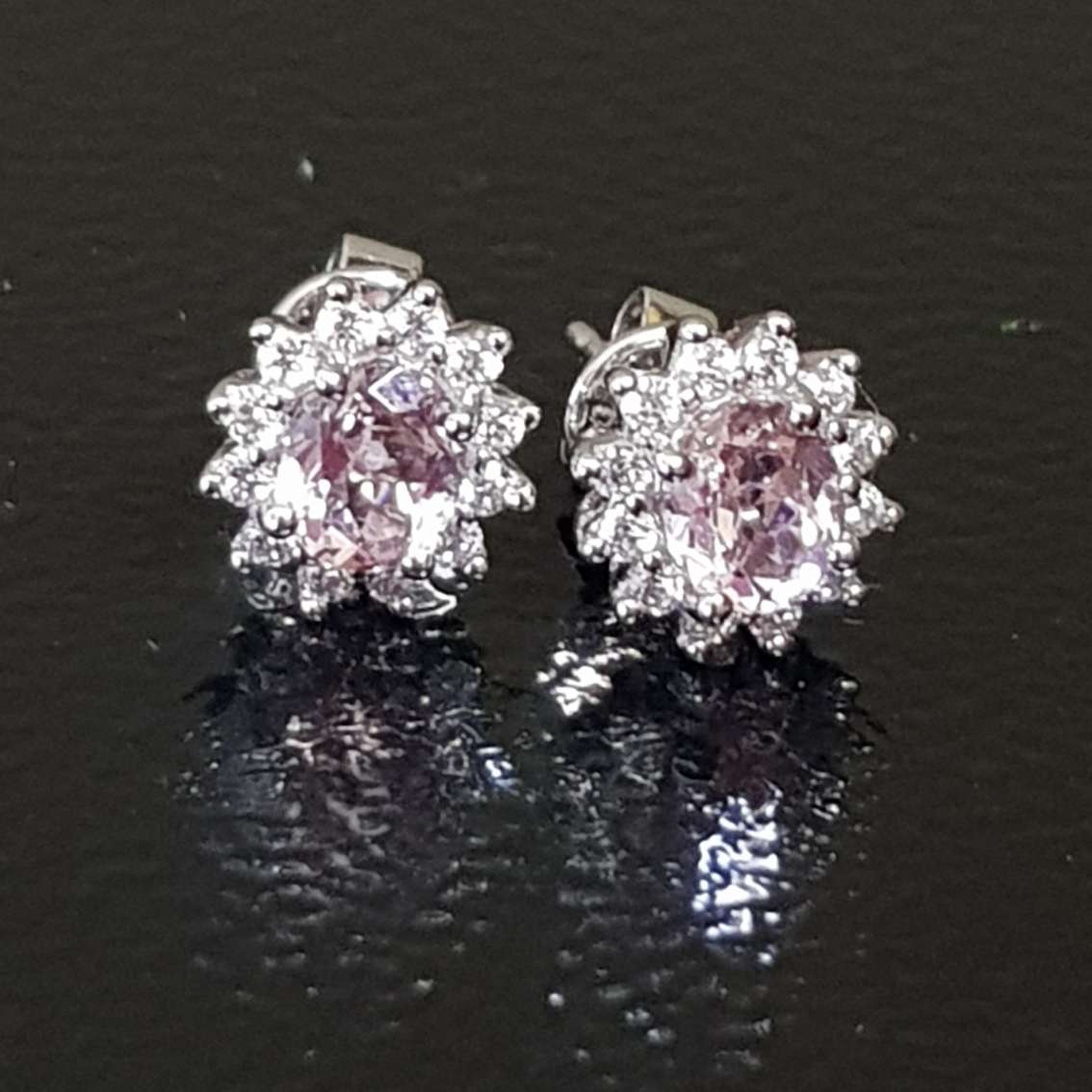 Morganite Cluster Earrings