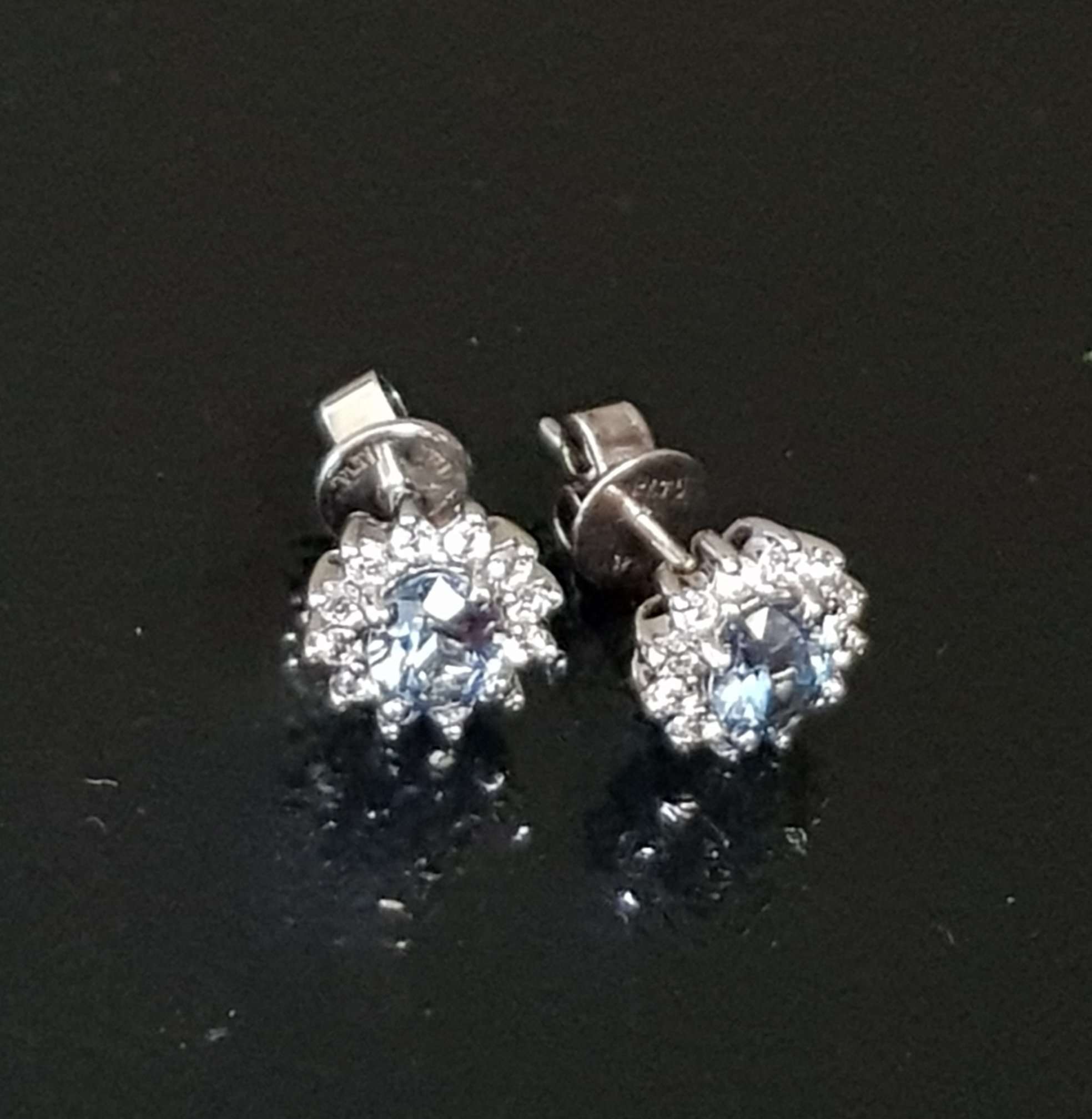 Aquamarine Cluster Earrings