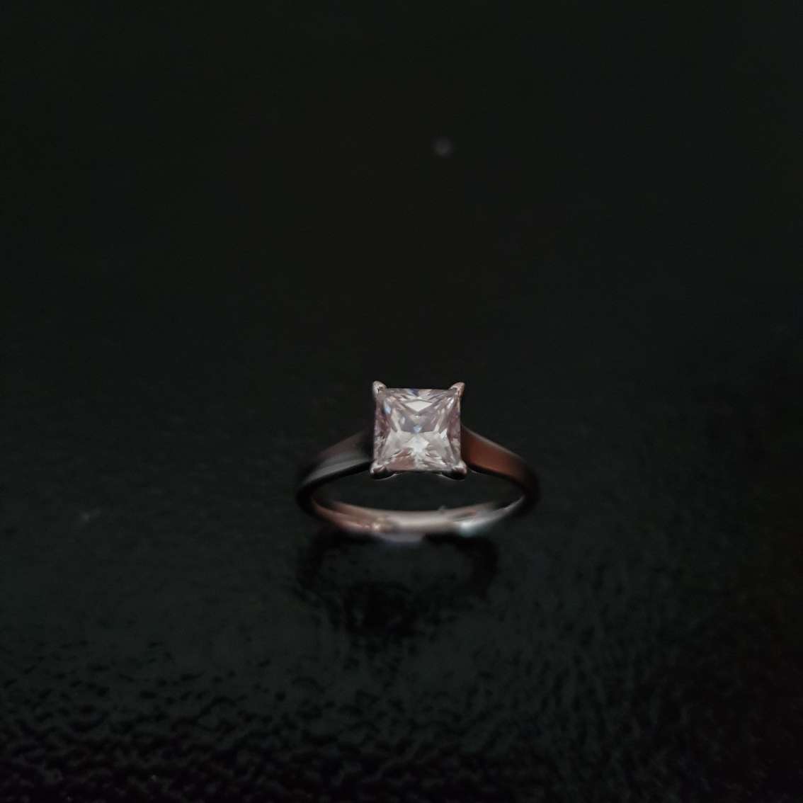 Princess cut Simulated Diamond Engagement Ring