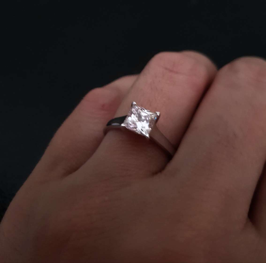 Princess cut Simulated Diamond Engagement Ring