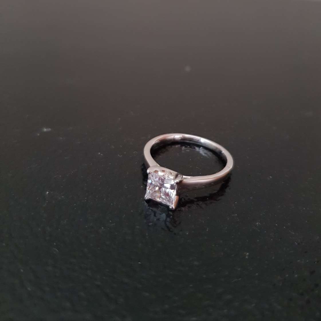 Princess cut Simulated Diamond Engagement Ring
