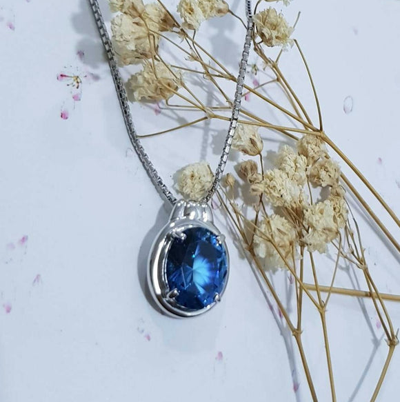 Blue Topaz Simlants Pendant
