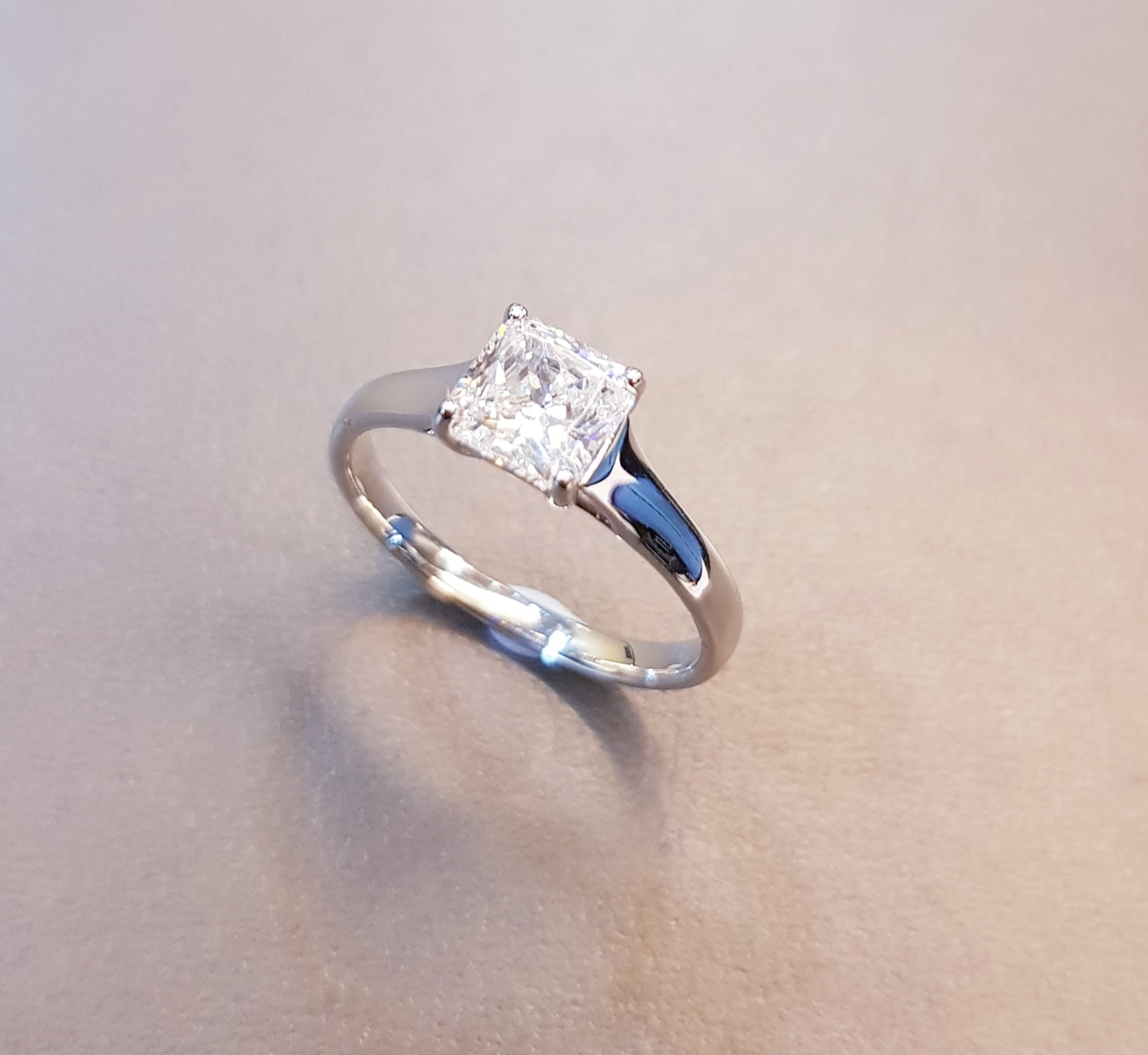 White gold Princess Cut Engagement Ring