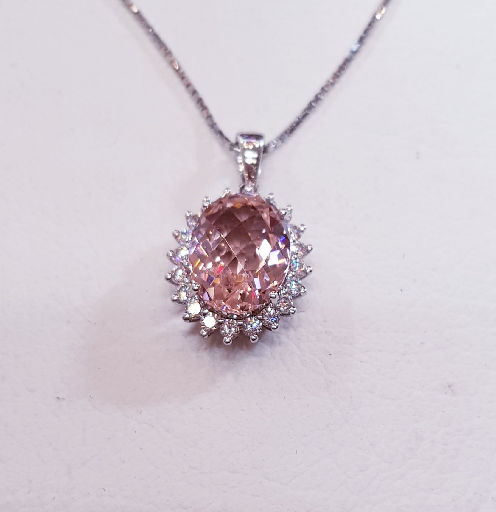 Morganite Cluster Pendant