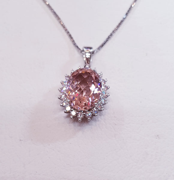 Morganite Cluster Pendant