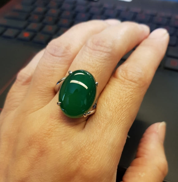 Green Agate Ring