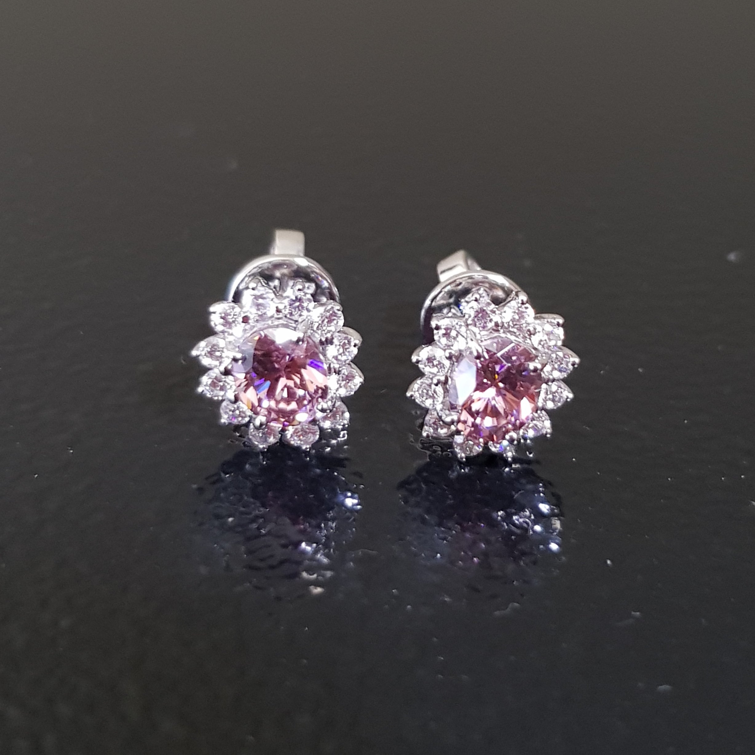 Rose Pink Tourmaline Earrings