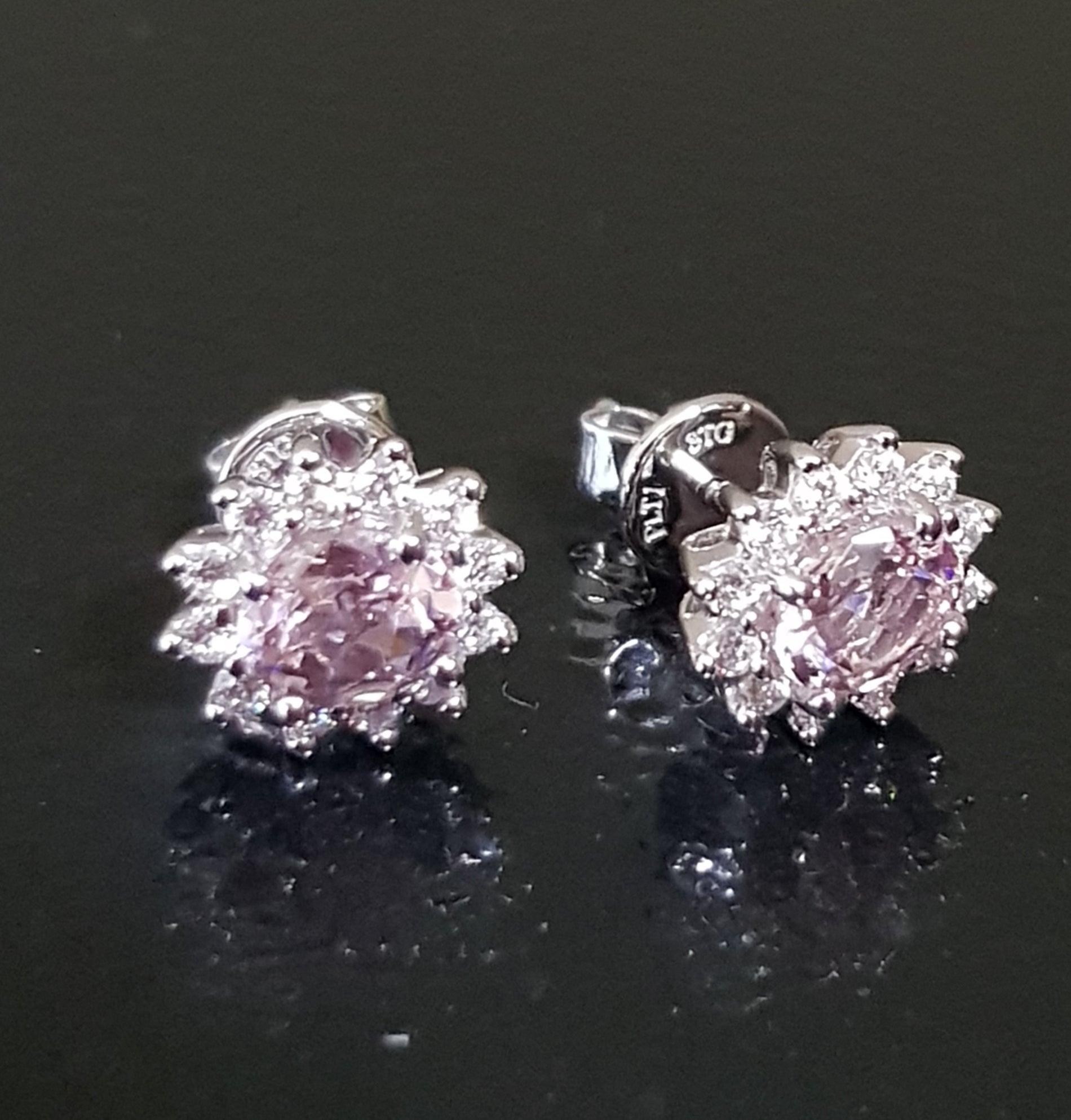 Morganite Cluster Earrings