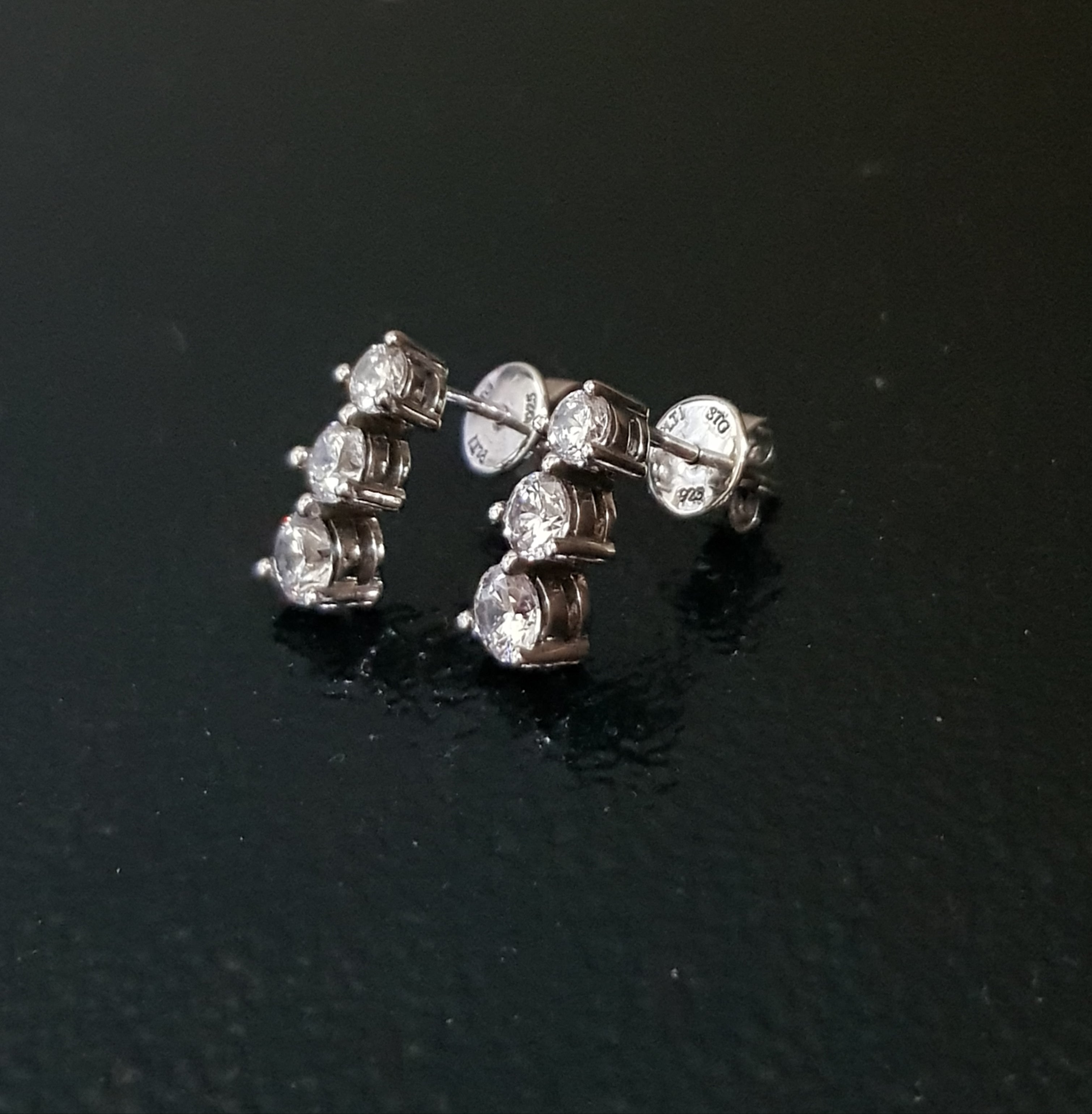 Trio Diamond Simulants Earrings