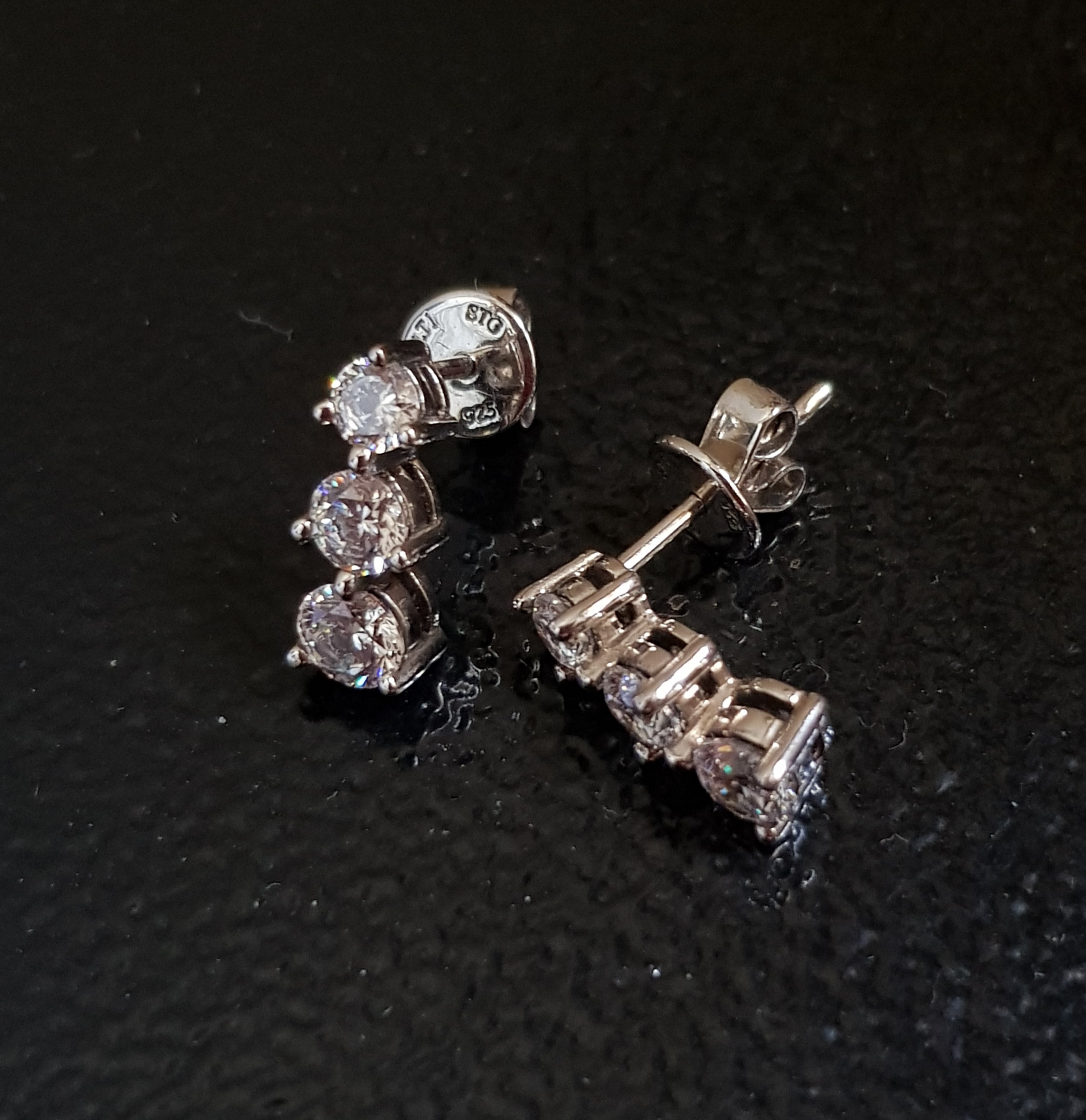 Trio Diamond Simulants Earrings