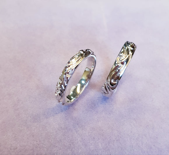 H1 5mm Glossy with design Wedding Band