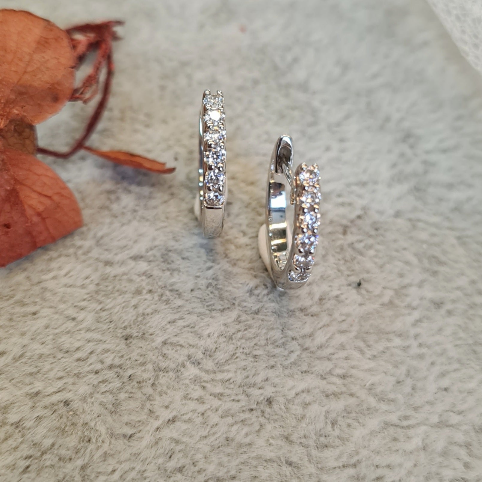 Round Huggie Scintilli Hoop Earrings