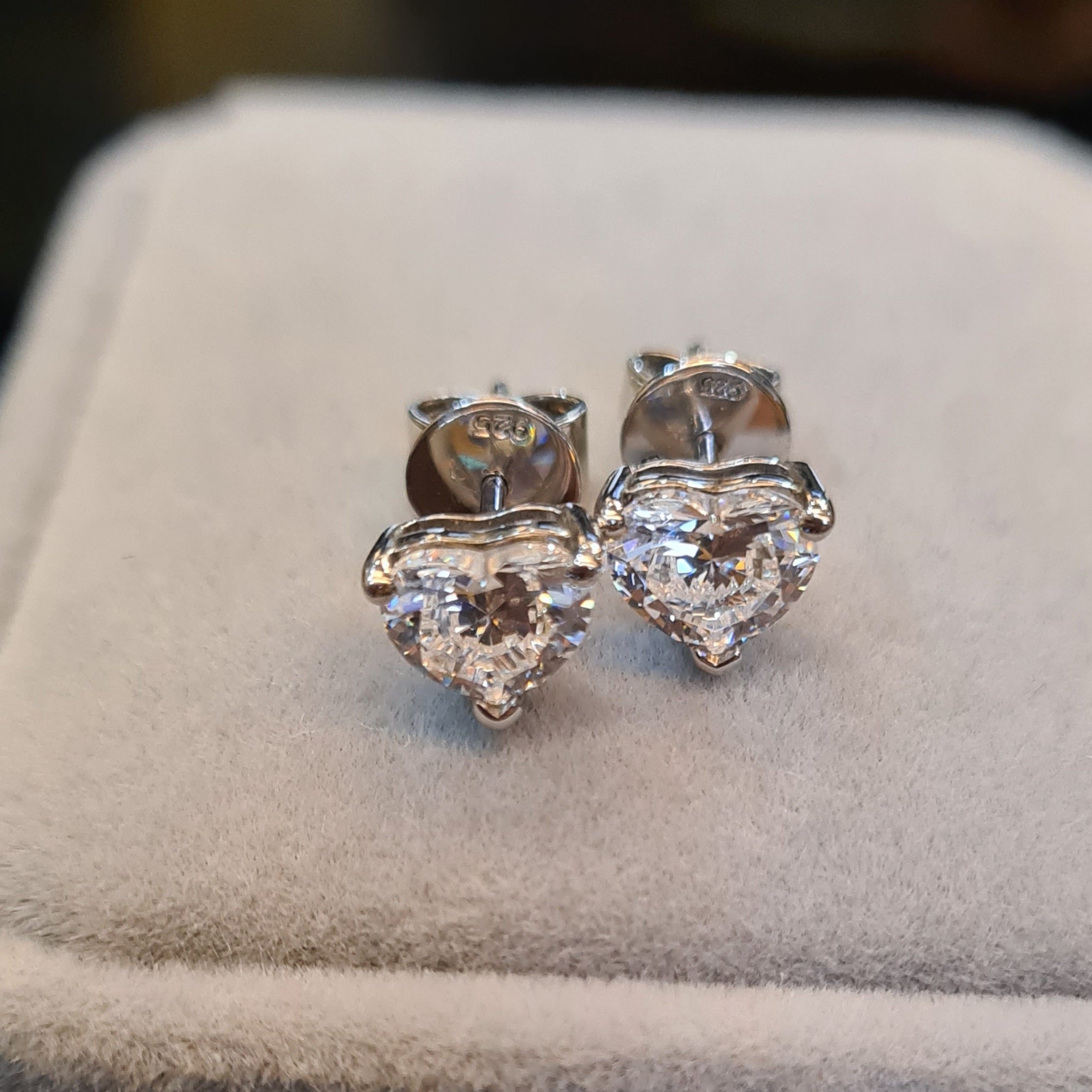 Heart Shape Simulated Diamond Earrings