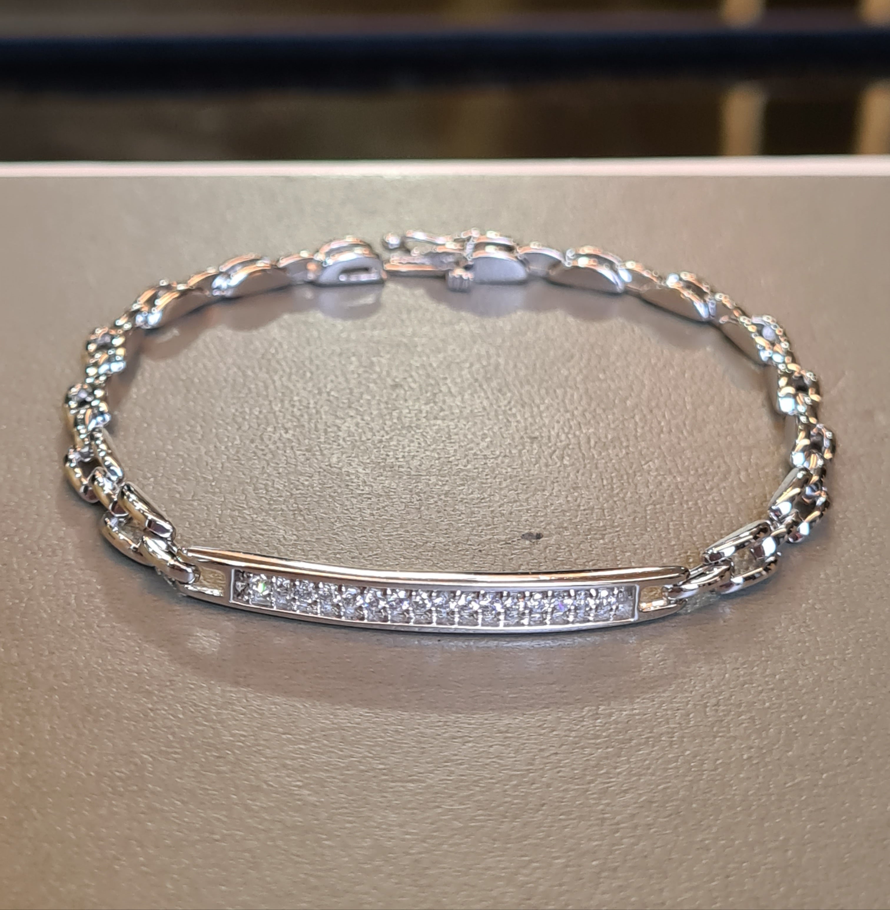 White Gold  ID Bracelet